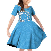 Personalised Penrhyn Gospel Day Family Matching Off Shoulder Short Dress and Hawaiian Shirt Cook Islands Tribal Pattern