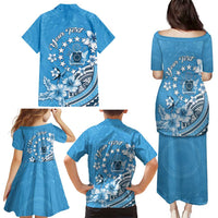 Personalised Penrhyn Gospel Day Family Matching Puletasi and Hawaiian Shirt Cook Islands Tribal Pattern
