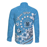 Personalised Penrhyn Gospel Day Long Sleeve Button Shirt Cook Islands Tribal Pattern