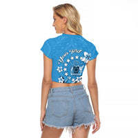 Personalised Penrhyn Gospel Day Raglan Cropped T Shirt Cook Islands Tribal Pattern