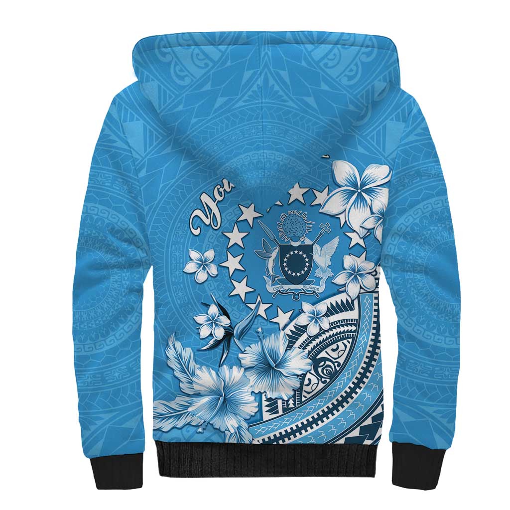 Personalised Penrhyn Gospel Day Sherpa Hoodie Cook Islands Tribal Pattern