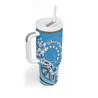 Personalised Penrhyn Gospel Day Tumbler With Handle Cook Islands Tribal Pattern