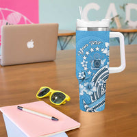 Personalised Penrhyn Gospel Day Tumbler With Handle Cook Islands Tribal Pattern