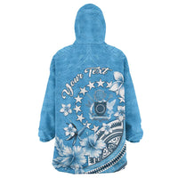 Personalised Penrhyn Gospel Day Wearable Blanket Hoodie Cook Islands Tribal Pattern