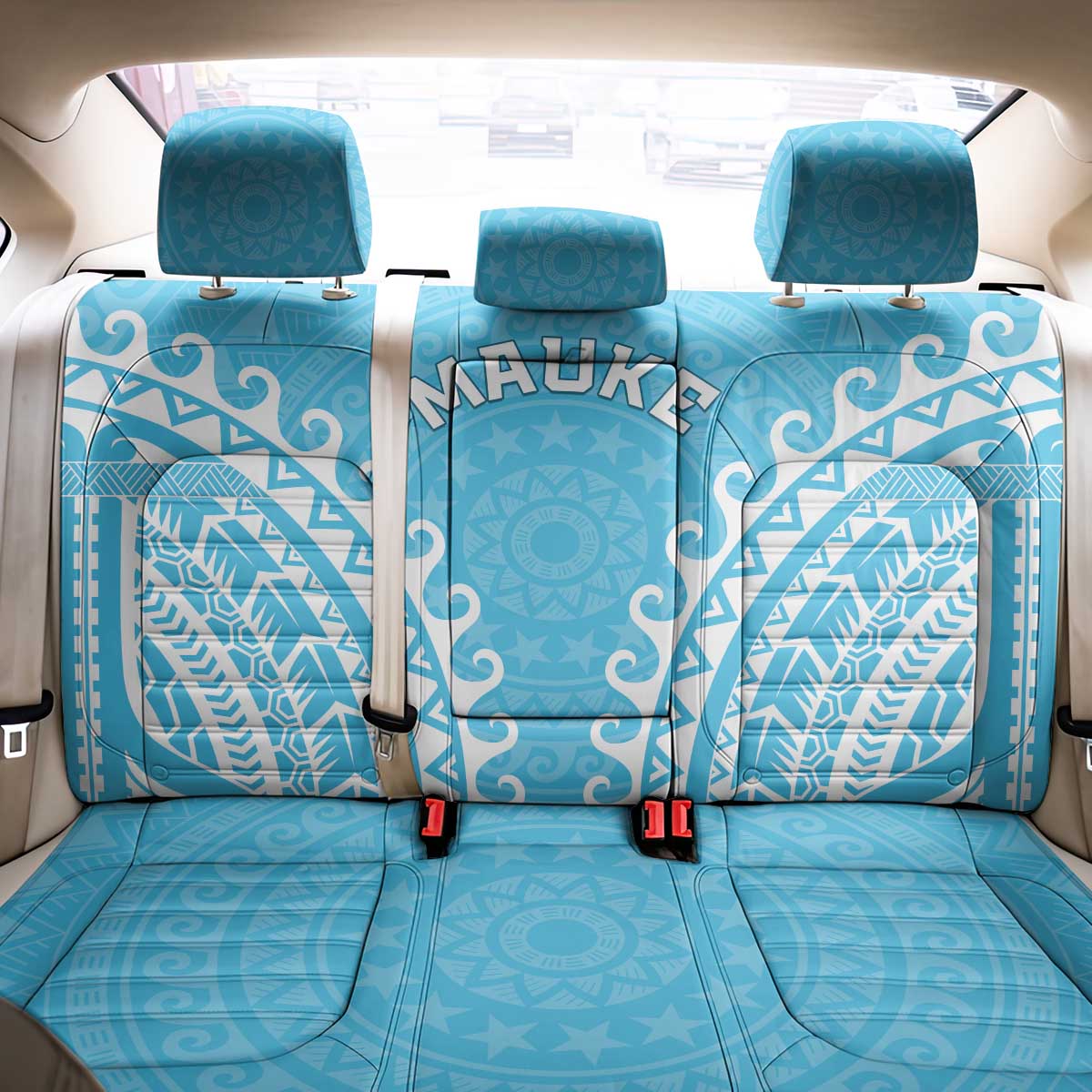Custom Cook Islands Mauke Back Car Seat Cover Polynesian Tribal Tattoo