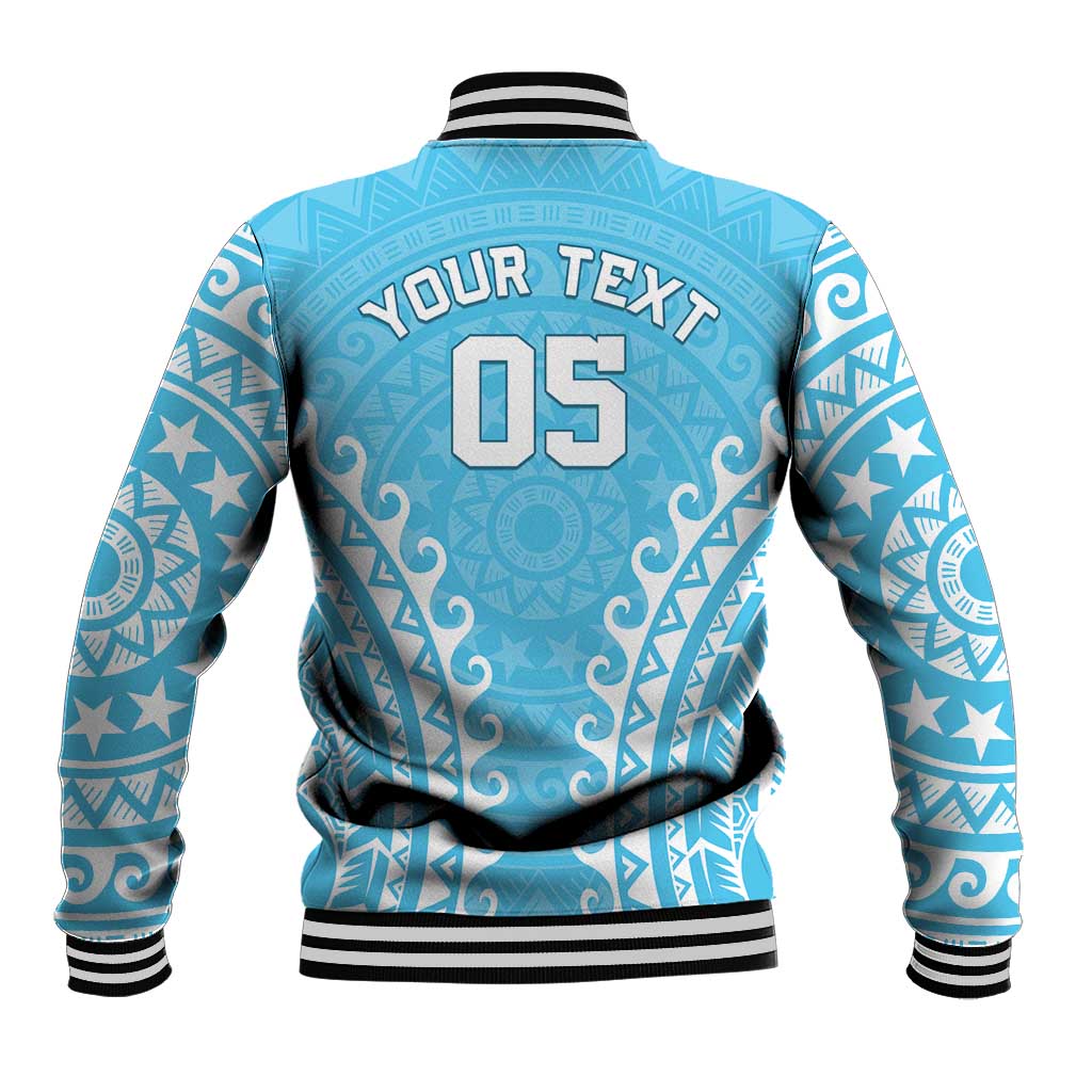 Custom Cook Islands Mauke Baseball Jacket Polynesian Tribal Tattoo