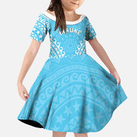 Custom Cook Islands Mauke Family Matching Long Sleeve Bodycon Dress and Hawaiian Shirt Polynesian Tribal Tattoo