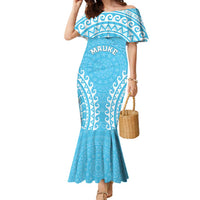 Custom Cook Islands Mauke Family Matching Mermaid Dress and Hawaiian Shirt Polynesian Tribal Tattoo