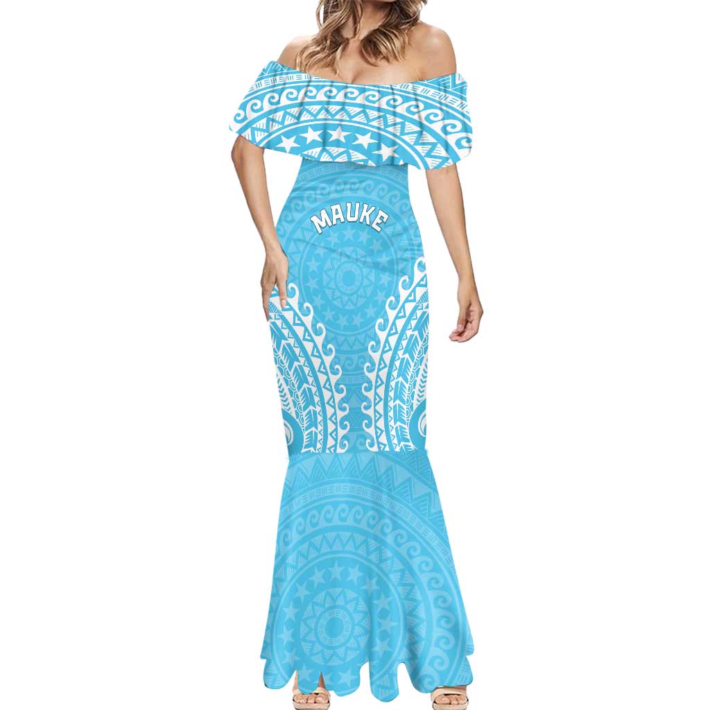 Custom Cook Islands Mauke Mermaid Dress Polynesian Tribal Tattoo