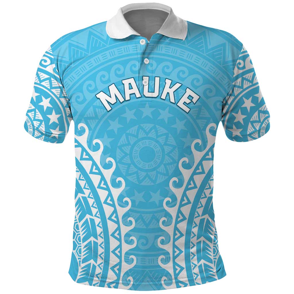 Custom Cook Islands Mauke Polo Shirt Polynesian Tribal Tattoo