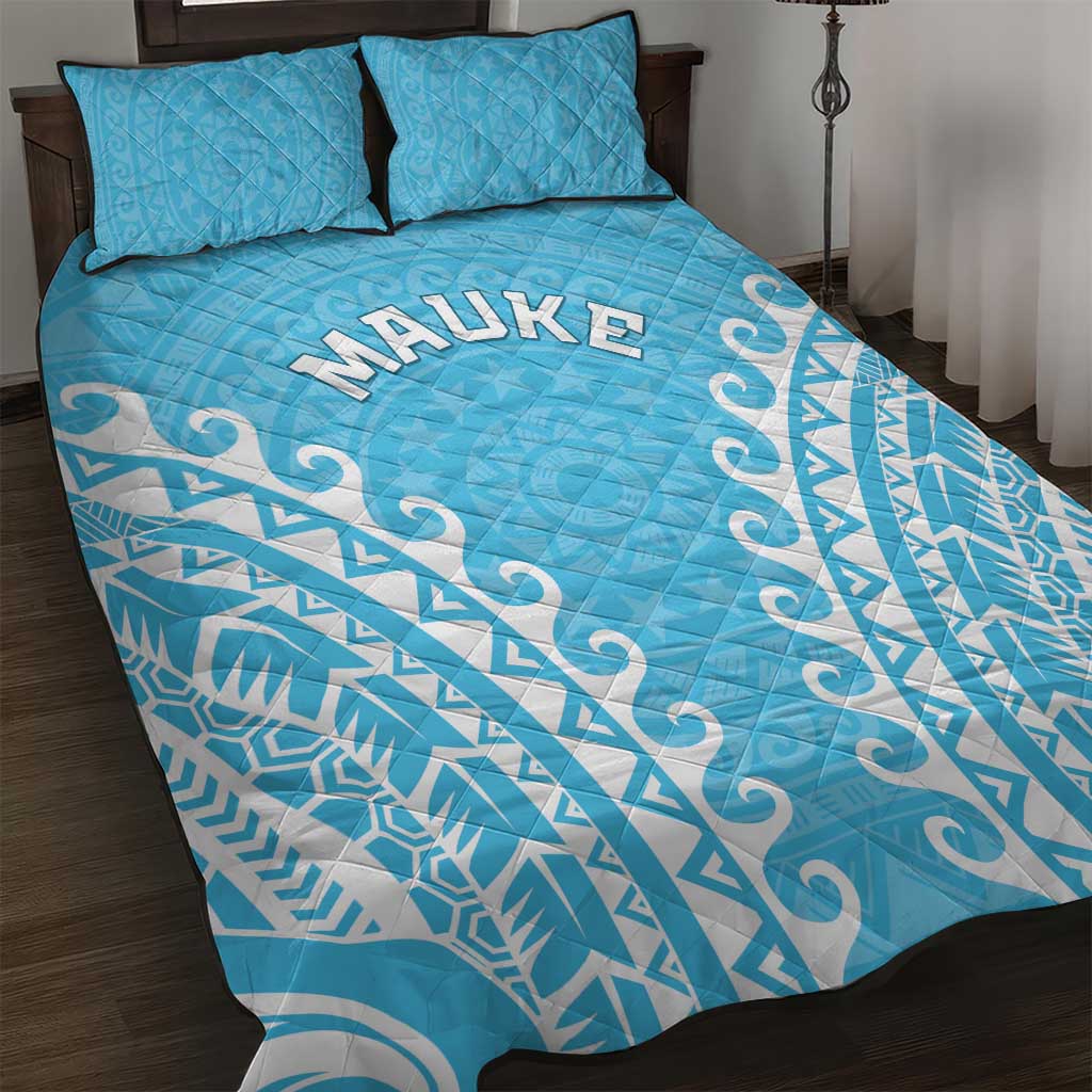 Custom Cook Islands Mauke Quilt Bed Set Polynesian Tribal Tattoo