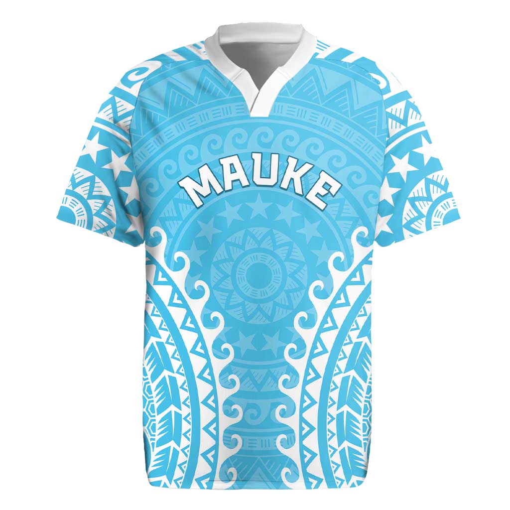 Custom Cook Islands Mauke Rugby Jersey Polynesian Tribal Tattoo