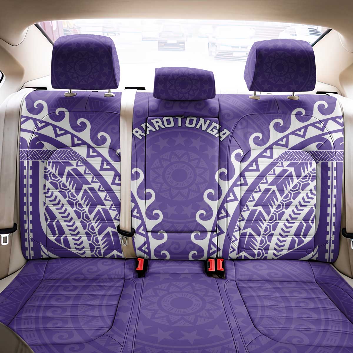 Custom Cook Islands Rarotonga Back Car Seat Cover Polynesian Tribal Tattoo