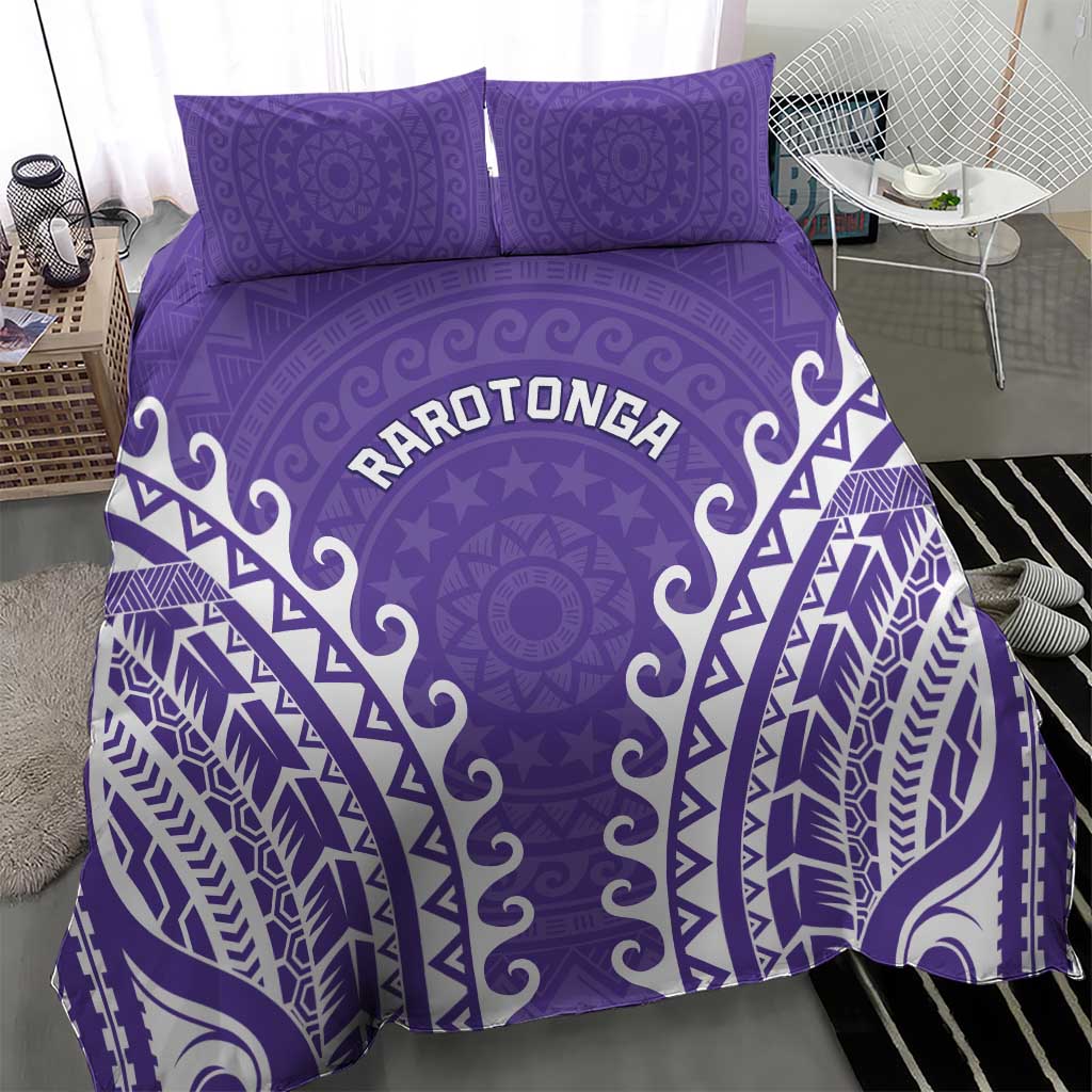 Custom Cook Islands Rarotonga Bedding Set Polynesian Tribal Tattoo