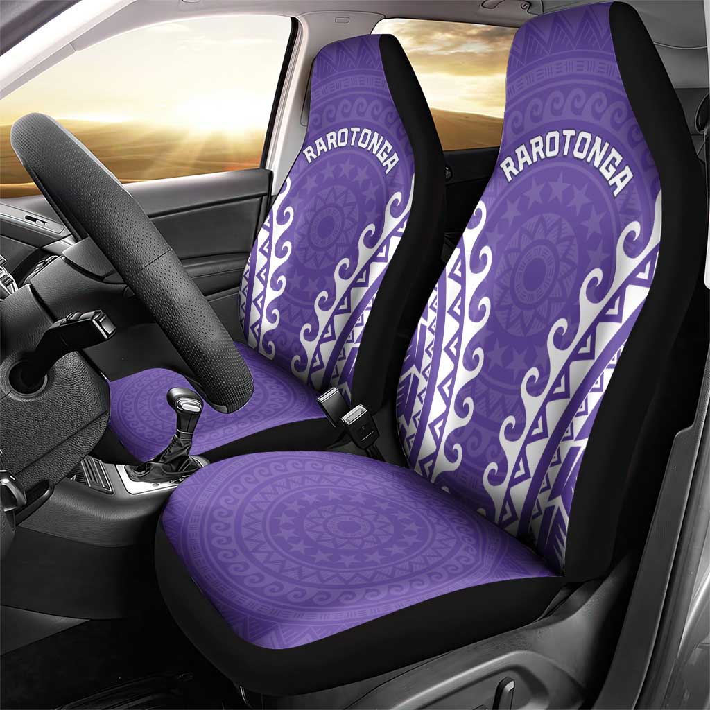 Custom Cook Islands Rarotonga Car Seat Cover Polynesian Tribal Tattoo