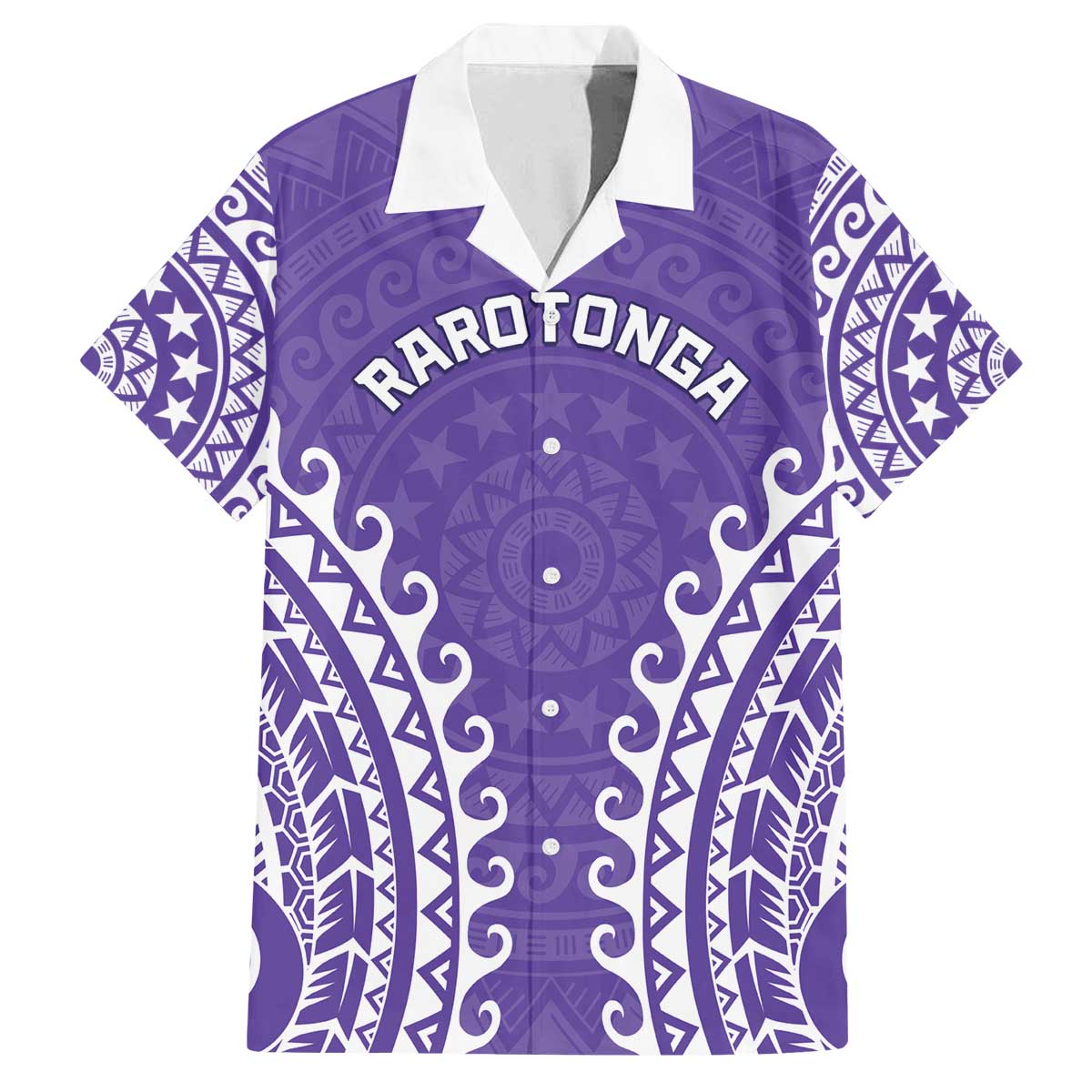 Custom Cook Islands Rarotonga Family Matching Off The Shoulder Long Sleeve Dress and Hawaiian Shirt Polynesian Tribal Tattoo