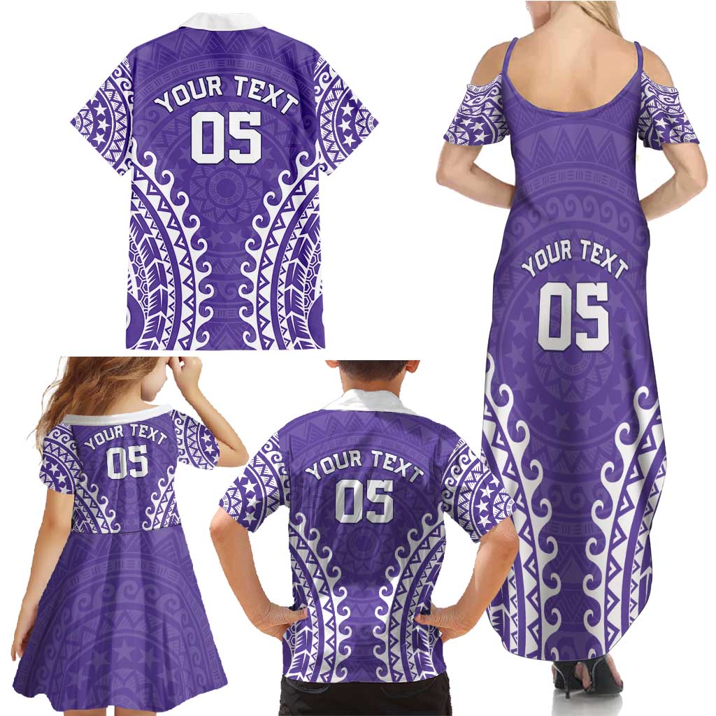 Custom Cook Islands Rarotonga Family Matching Summer Maxi Dress and Hawaiian Shirt Polynesian Tribal Tattoo