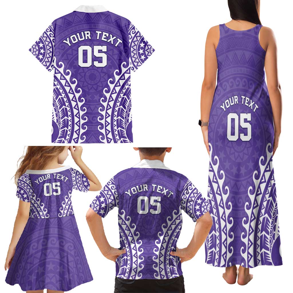 Custom Cook Islands Rarotonga Family Matching Tank Maxi Dress and Hawaiian Shirt Polynesian Tribal Tattoo