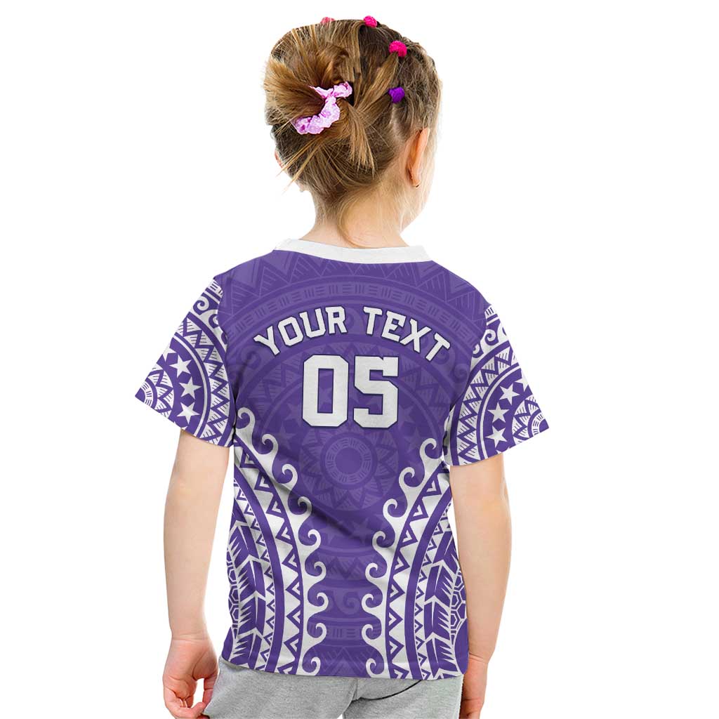 Custom Cook Islands Rarotonga Kid T Shirt Polynesian Tribal Tattoo
