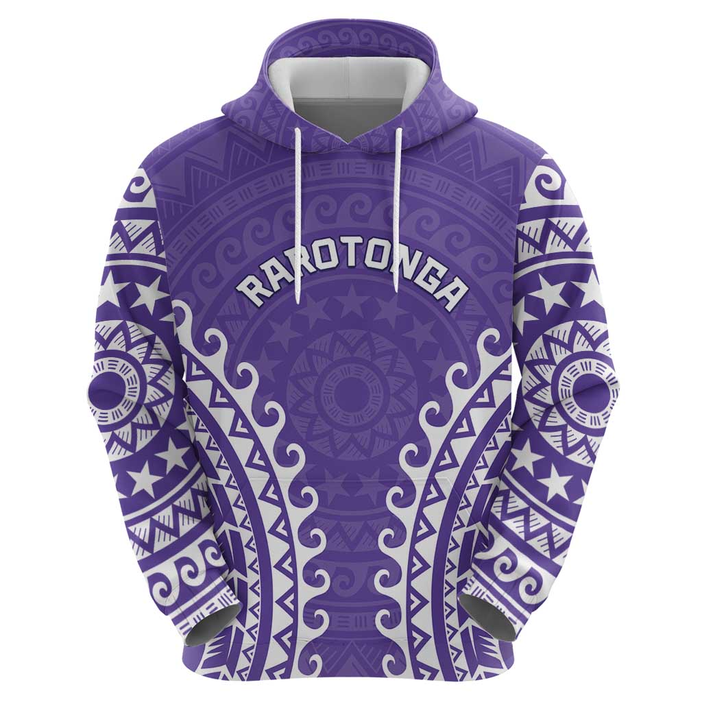 Custom Cook Islands Rarotonga Zip Hoodie Polynesian Tribal Tattoo