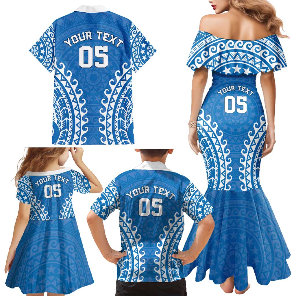 Custom Cook Islands Pukapuka Family Matching Mermaid Dress and Hawaiian Shirt Polynesian Tribal Tattoo