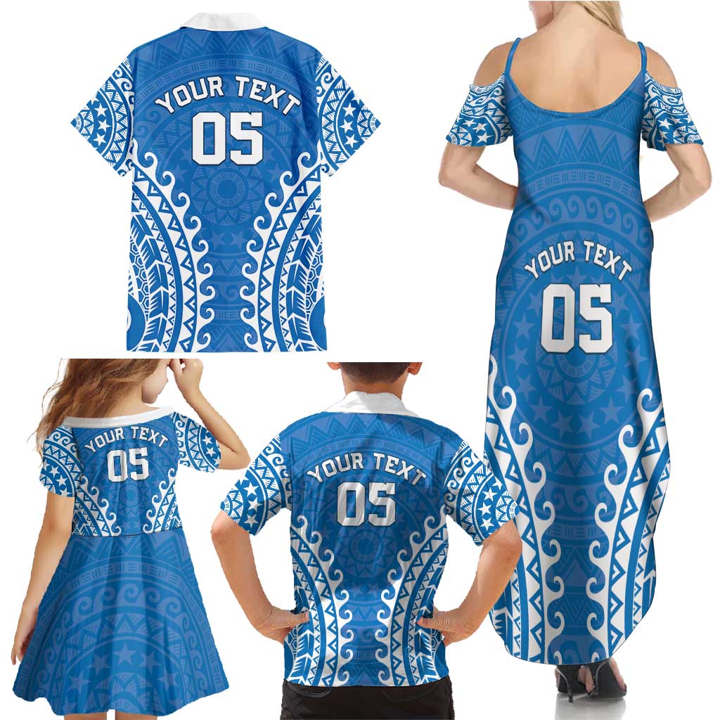Custom Cook Islands Pukapuka Family Matching Summer Maxi Dress and Hawaiian Shirt Polynesian Tribal Tattoo
