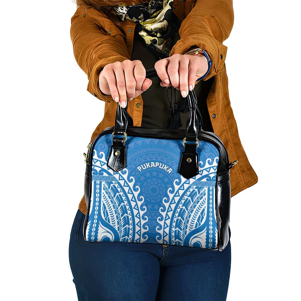 Custom Cook Islands Pukapuka Shoulder Handbag Polynesian Tribal Tattoo