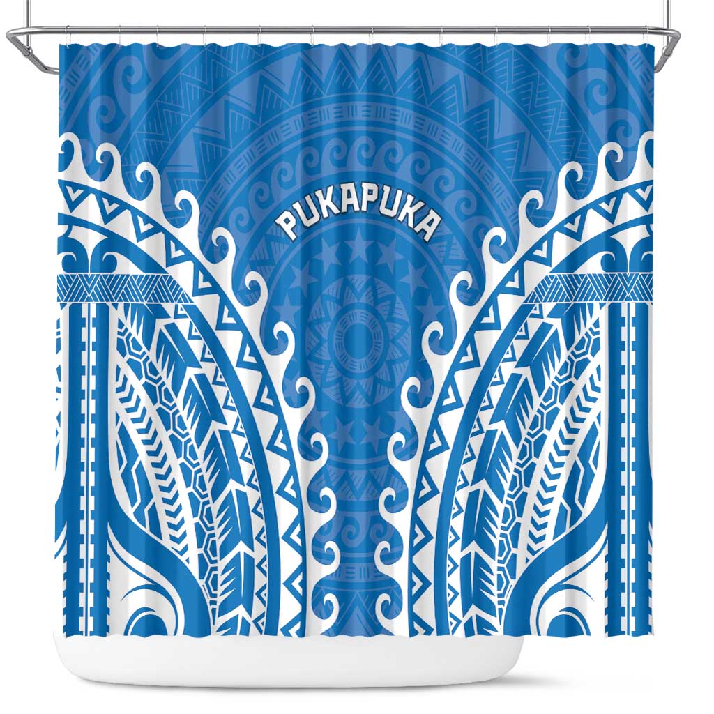 Custom Cook Islands Pukapuka Shower Curtain Polynesian Tribal Tattoo