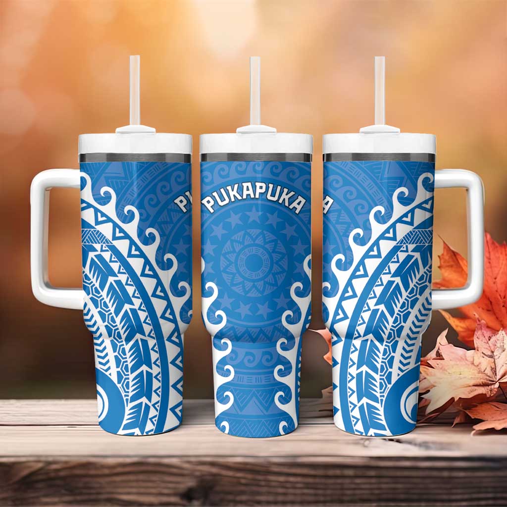 Cook Islands Pukapuka Tumbler With Handle Polynesian Tribal Tattoo