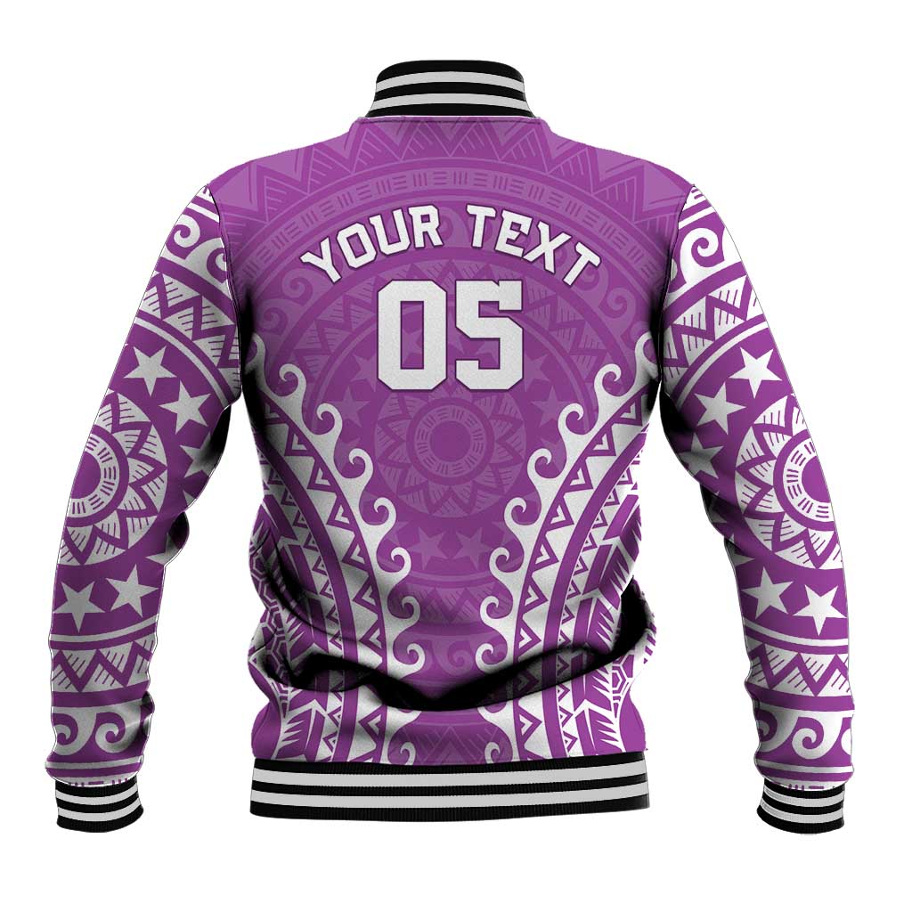 Custom Cook Islands Mangaia Baseball Jacket Polynesian Tribal Tattoo