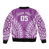 Custom Cook Islands Mangaia Bomber Jacket Polynesian Tribal Tattoo