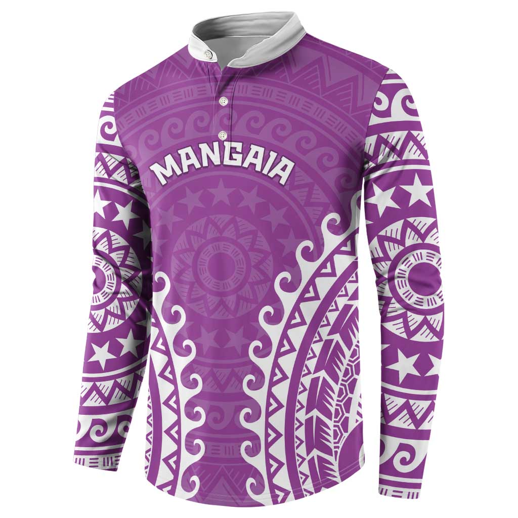 Custom Cook Islands Mangaia Button Sweatshirt Polynesian Tribal Tattoo