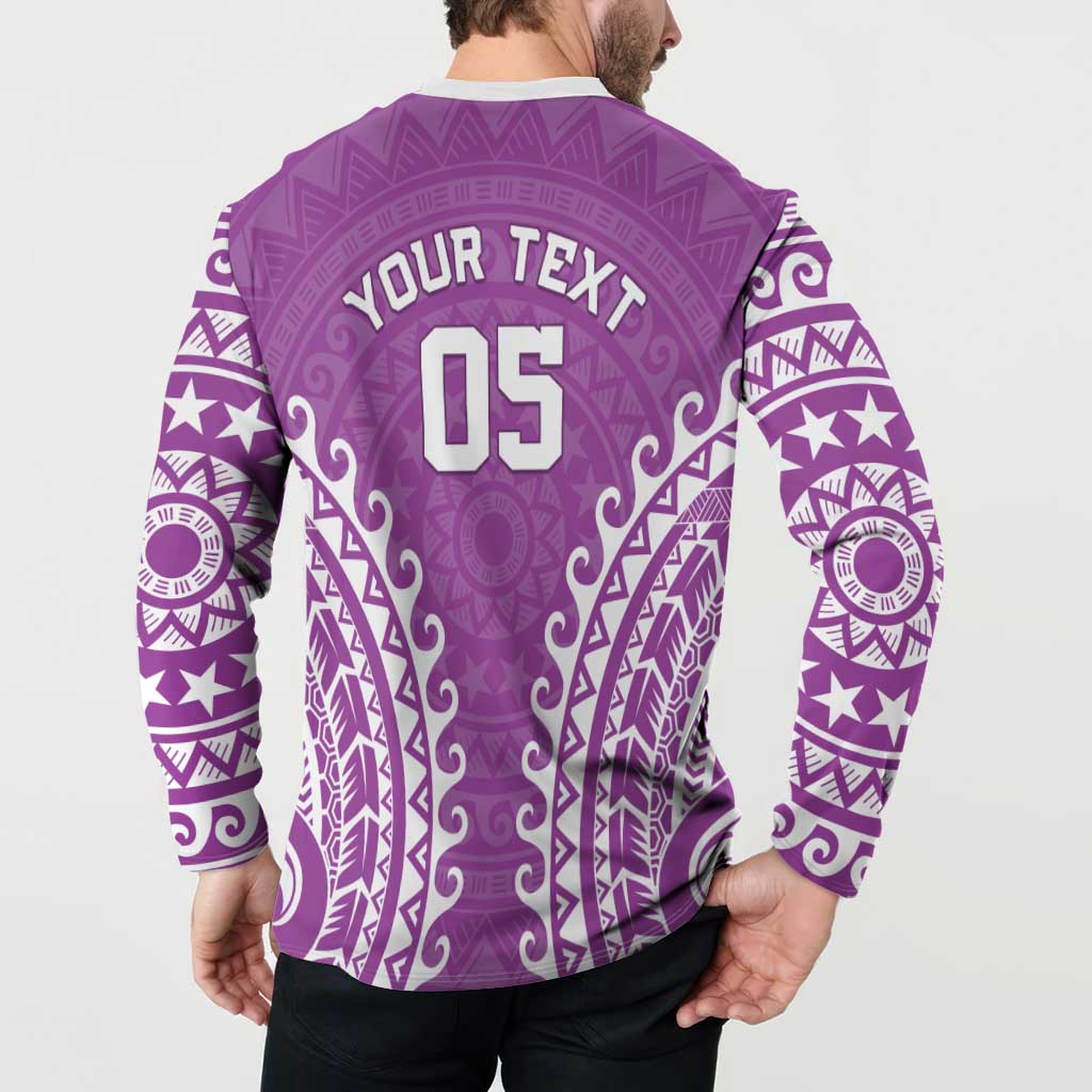 Custom Cook Islands Mangaia Button Sweatshirt Polynesian Tribal Tattoo