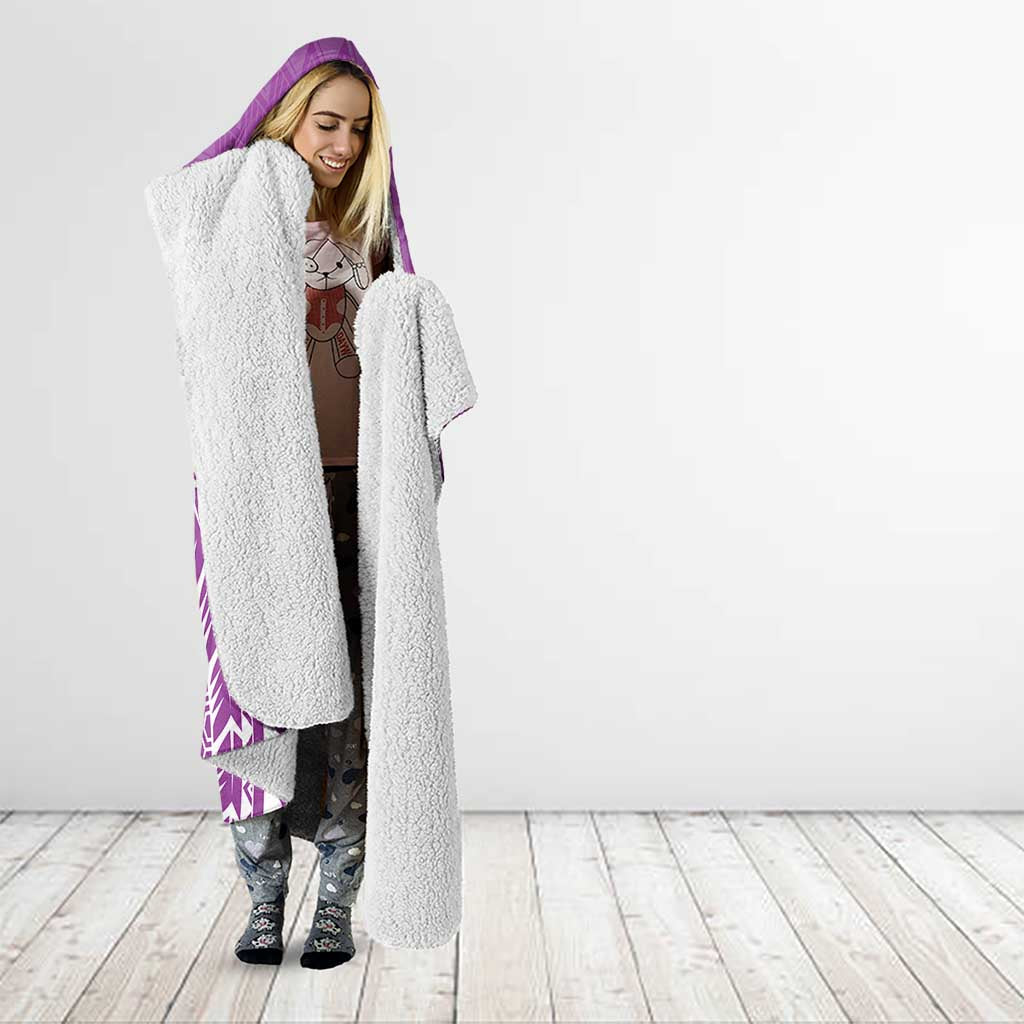 Custom Cook Islands Mangaia Hooded Blanket Polynesian Tribal Tattoo