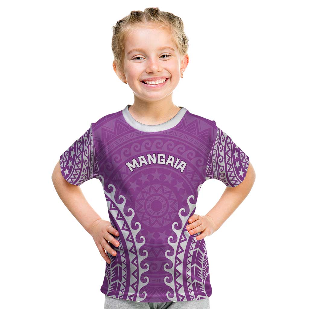 Custom Cook Islands Mangaia Kid T Shirt Polynesian Tribal Tattoo