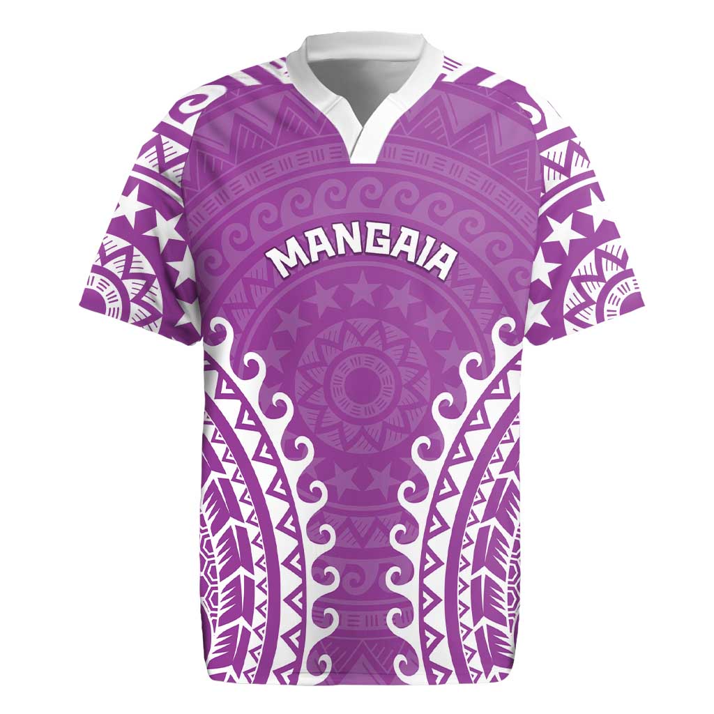 Custom Cook Islands Mangaia Rugby Jersey Polynesian Tribal Tattoo