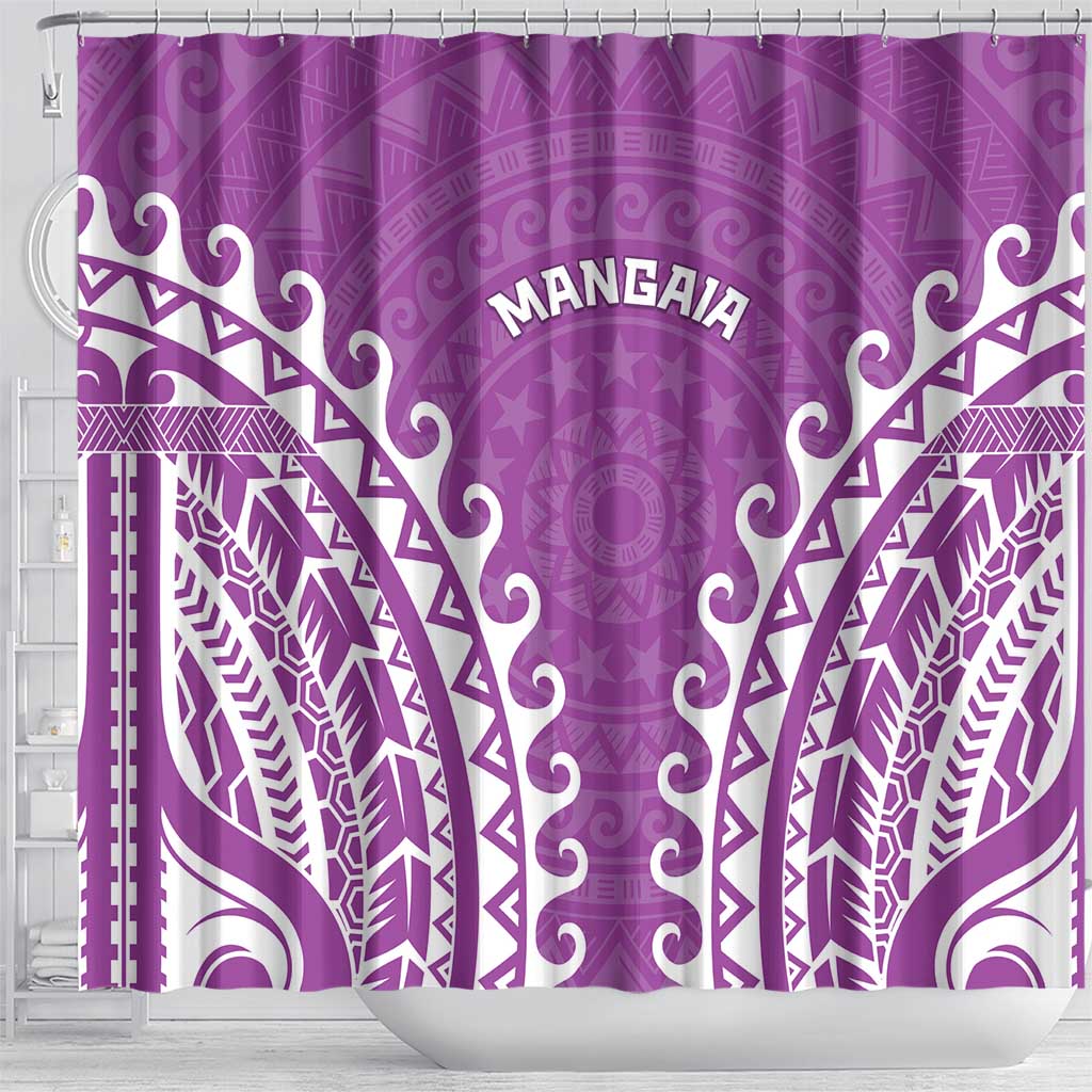Custom Cook Islands Mangaia Shower Curtain Polynesian Tribal Tattoo