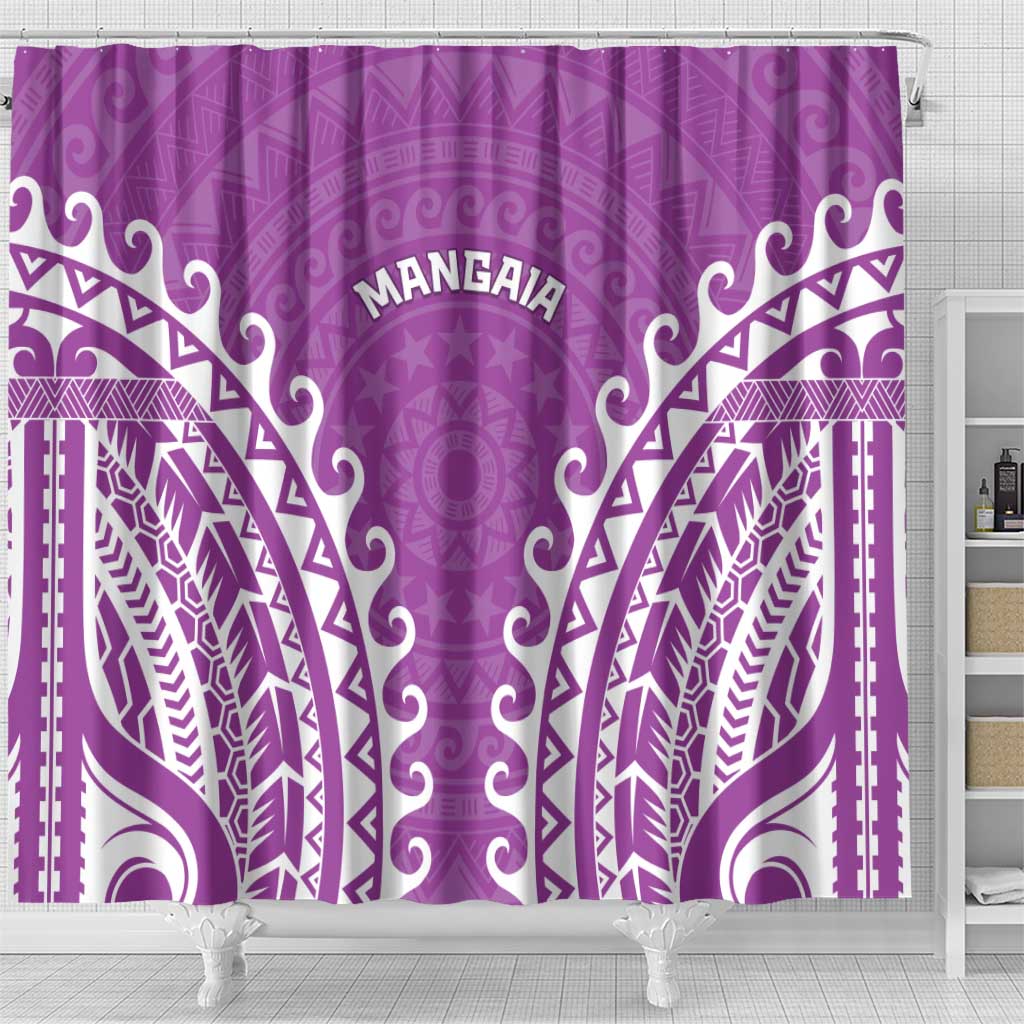 Custom Cook Islands Mangaia Shower Curtain Polynesian Tribal Tattoo