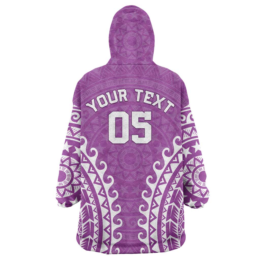 Custom Cook Islands Mangaia Wearable Blanket Hoodie Polynesian Tribal Tattoo