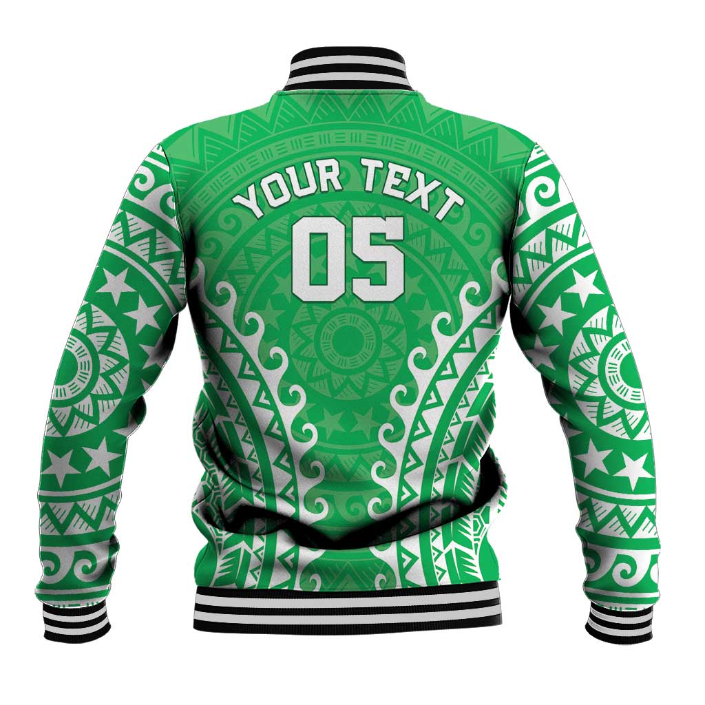 Custom Cook Islands Mitiaro Baseball Jacket Polynesian Tribal Tattoo
