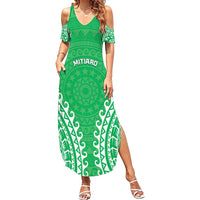 Custom Cook Islands Mitiaro Family Matching Summer Maxi Dress and Hawaiian Shirt Polynesian Tribal Tattoo