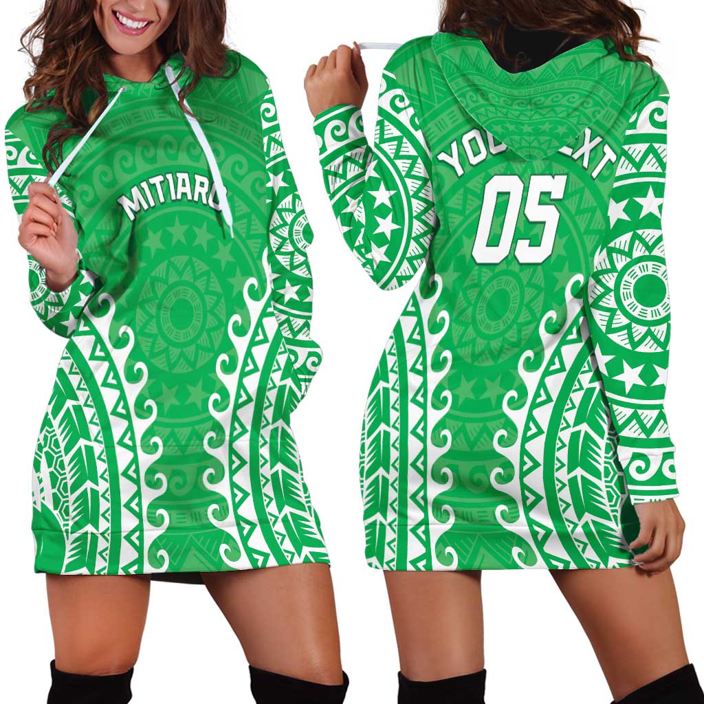 Custom Cook Islands Mitiaro Hoodie Dress Polynesian Tribal Tattoo