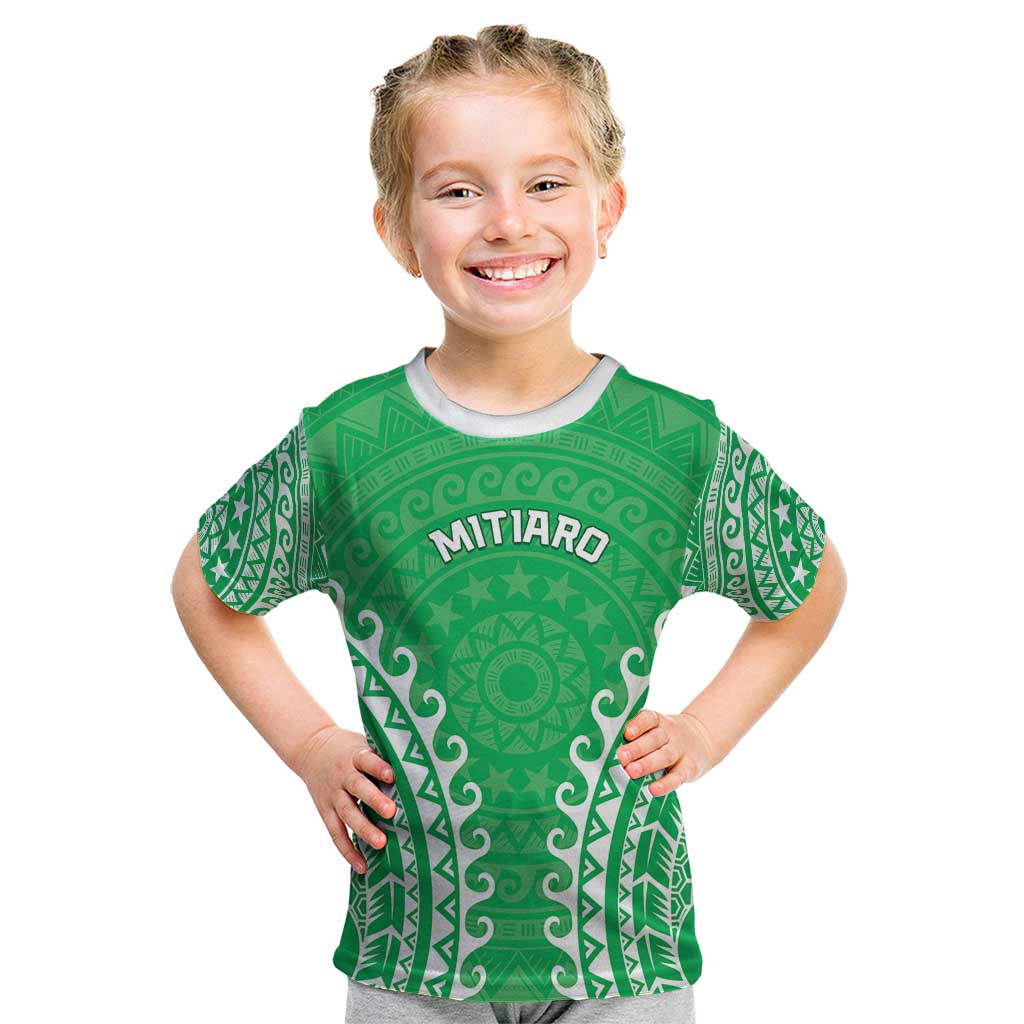 Custom Cook Islands Mitiaro Kid T Shirt Polynesian Tribal Tattoo