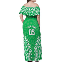 Custom Cook Islands Mitiaro Off Shoulder Maxi Dress Polynesian Tribal Tattoo LT05 - Polynesian Pride