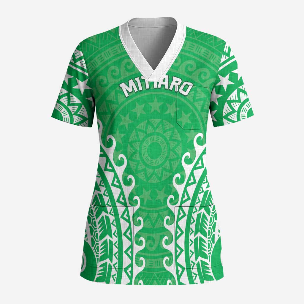 Custom Cook Islands Mitiaro Scrub Top Polynesian Tribal Tattoo - Polynesian Pride