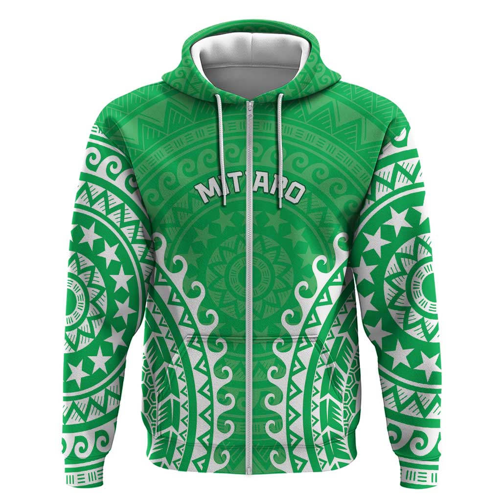 Custom Cook Islands Mitiaro Zip Hoodie Polynesian Tribal Tattoo