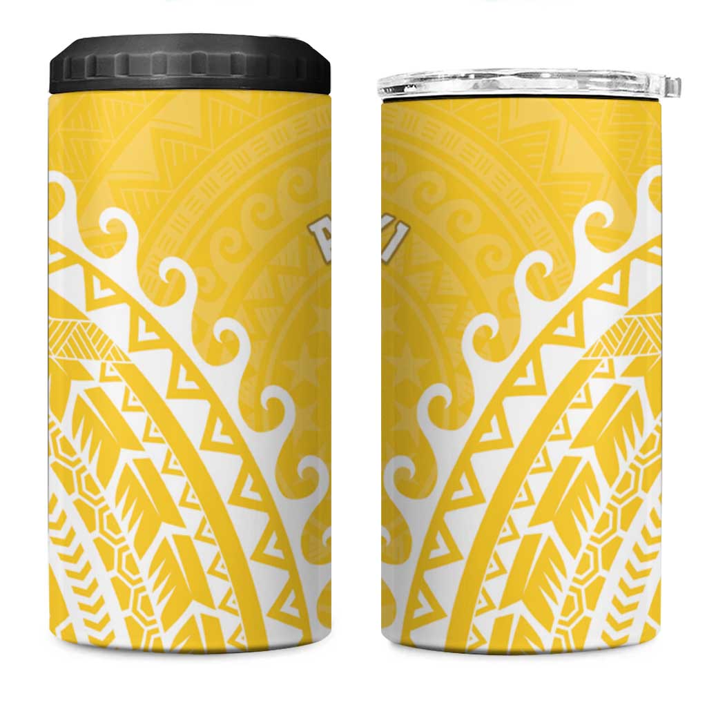 Cook Islands Aitutaki 4 in 1 Can Cooler Tumbler Polynesian Tribal Tattoo