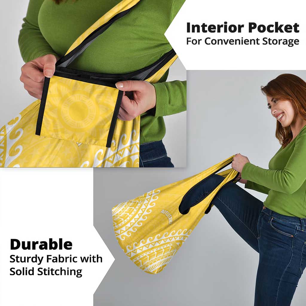 Custom Cook Islands Aitutaki Grocery Bag Polynesian Tribal Tattoo