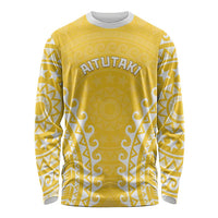 Custom Cook Islands Aitutaki Long Sleeve Shirt Polynesian Tribal Tattoo LT05 Unisex Yellow - Polynesian Pride
