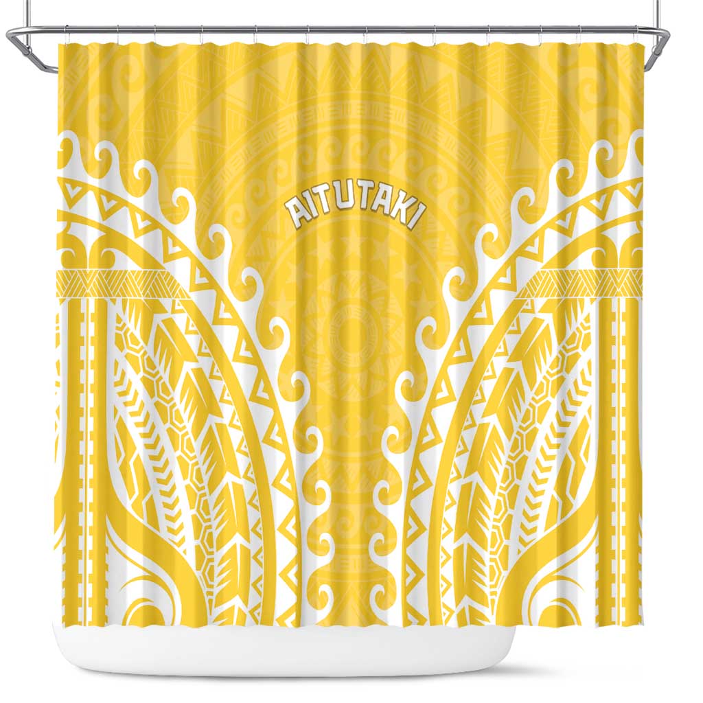 Custom Cook Islands Aitutaki Shower Curtain Polynesian Tribal Tattoo